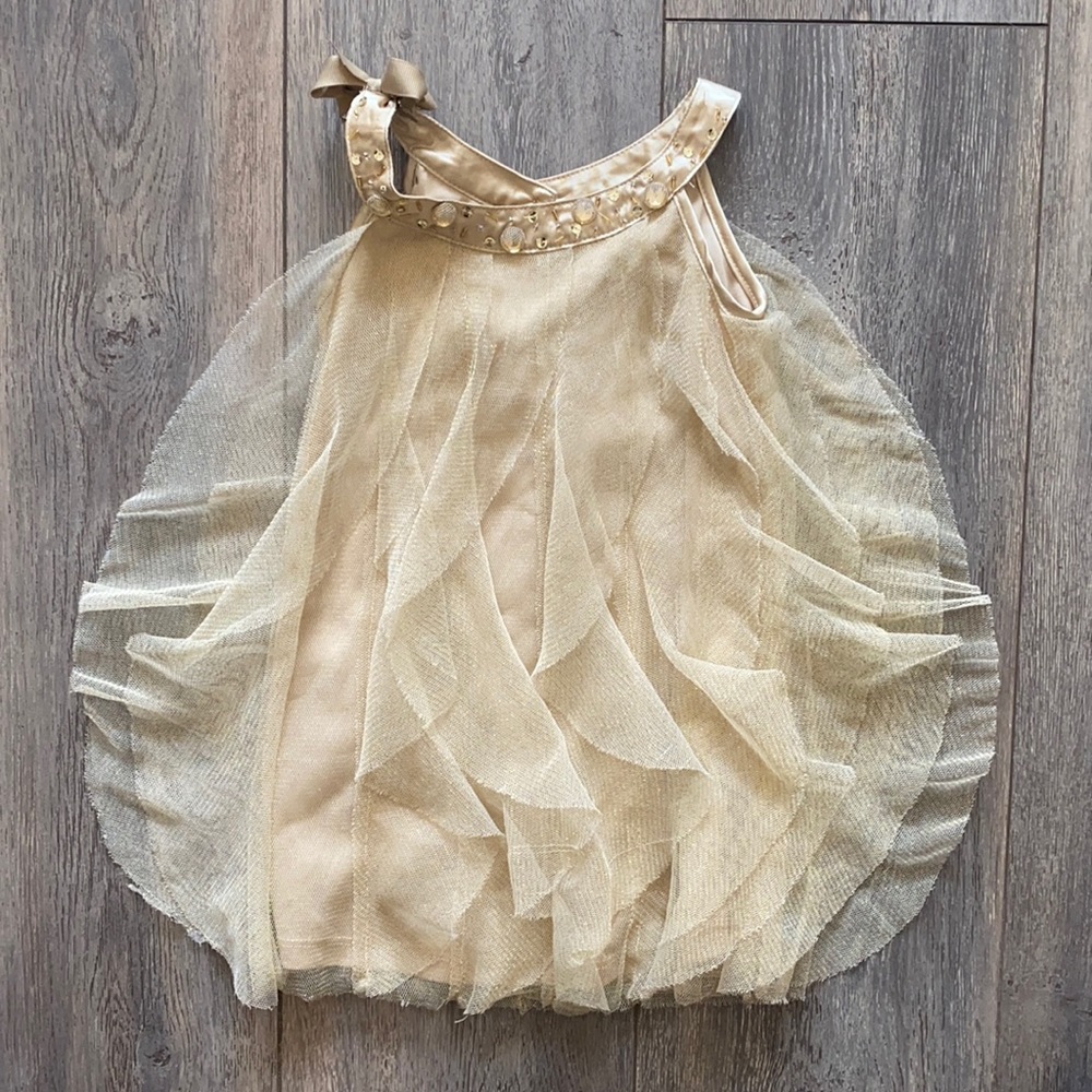 GIRLS BISCOTTI GOLD DRESS SIZE 2T